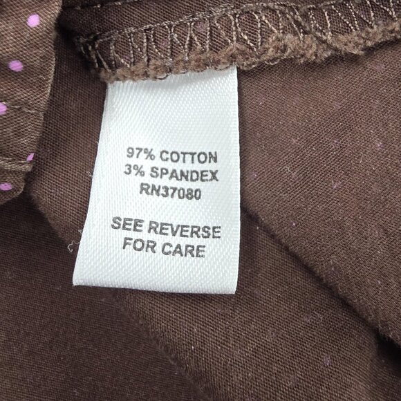 Cato Blouse Shirt Womens 22/24W Brown Pink Polka Dot Stretch 3/4 Sleeve Plus - Picture 9 of 12